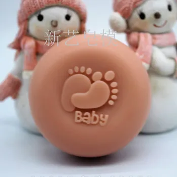 Нови сладки бебешки крачета силиконови форми за сапун кръгли 3D силиконови форми за детски сапун
