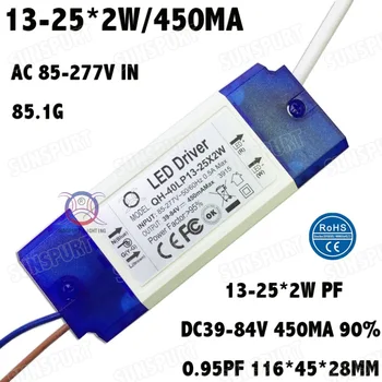 2 бр. изолация 36 W AC85-277V led драйвер 13-25 x 2 W 450mA DC39-84V LEDPowerSupply постоянен ток тавана лампа Безплатна доставка