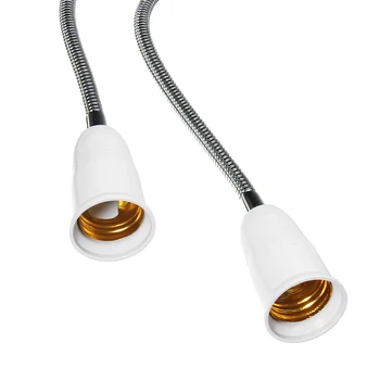 30 см удължител за лампи притежателя лампи гнездо за LED Grow Light 360 градуса Гъвкав държач на светлината двойни глави клип с ключа E27