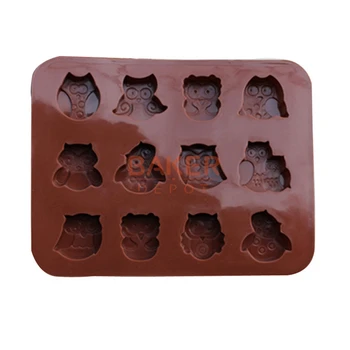 Направи си САМ инструменти силиконова шоколад форма с 12 дупки бухал FDA качество на любимци, на плесен