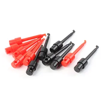 UXCELL Black Red Plastic Coated Multimeter Test Lead Single Hook Clips 12шт