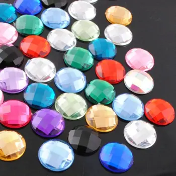 60шт разнообразни цветове акрил кристал занаят свободни мъниста (14 мм кръгла)