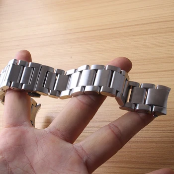 Fit за Samsung Watches BAND каишки за часовници мъжки Gear S3 Classic Watch аксесоари 22 мм, извити краища на сребро от неръждаема стомана метална закопчалка