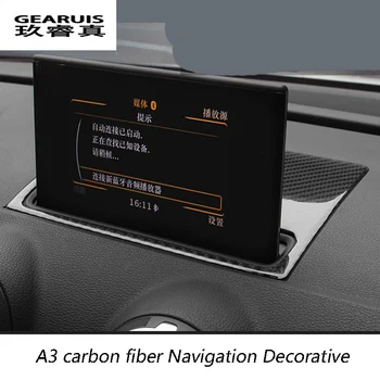 Оформление на автомобила стикери от карбон навигация Декоративна рамка ивица на кутията пайети специални модифицирани за AUDI A3 8V-2017