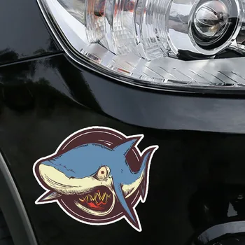 YJZT 15.1*12.8 CM Стара Great White Shark Angry Cartoon Colored PVC Car Bumper Sticker Window Graphic Decoration C1-5331
