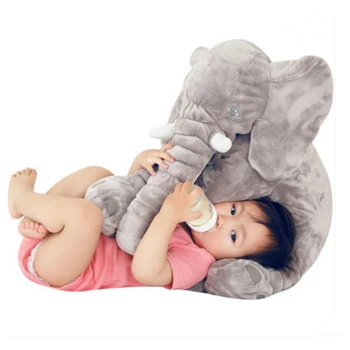 60 см гигантски слон спи на задната въздушна Възглавница големи меки животни карикатура джъмбо играчки кукла за деца, подарък за дете