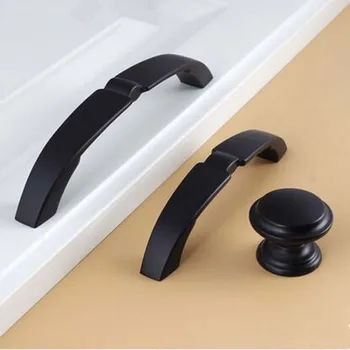 128 мм съвременните модни черни мебелни дръжки черно кухненски шкаф шкаф врата копчето тяга 5
