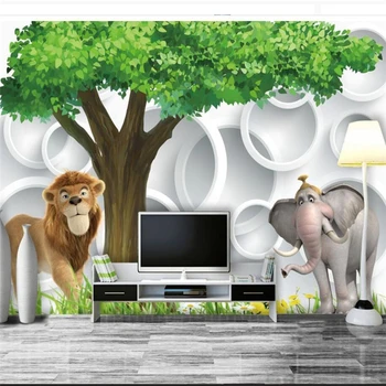Beibehang papel de parede para quarto Custom wallpaper HD 3D Animal World Children TV Wall papier peint photo wallpaper