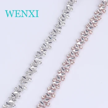 WENXI 5 ярда продажба на Едро на желязо кристали апликация украса за сватбената рокля колан кристали апликация аксесоари WX863