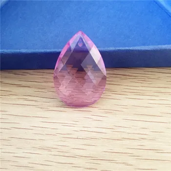 Блестящ 440шт 38мм люляк Crystal Prism Crystal осветителни аксесоари кристален полилей окачване стъклена капка част за украса