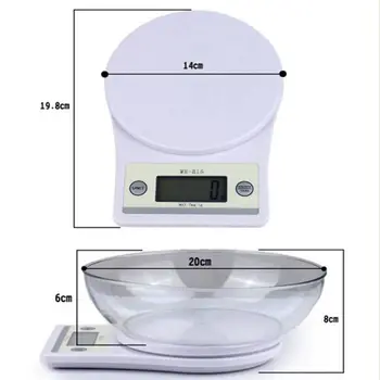 7 кг LCD цифрови везни кухня 7 кг / 1 г преносими електронни хранителни диети гр пощенска тегловен баланс кулинария пейка Везни с кутия