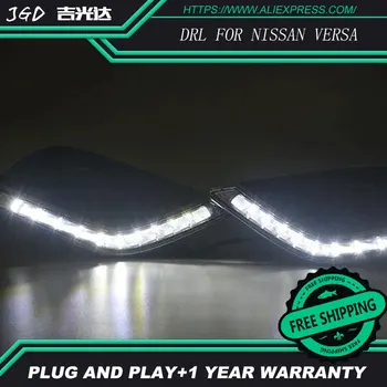 Калъф за Nissan Versa Sunny 2016 2017 дневната светлина кола LED DRL дневни светлини с поворотником противотуманная на прожекторите