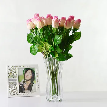 Индиго-10шт / Лот Коприна розова пъпка Безплатна доставка изкуствени цветя цвете роза начало декор таблица цвете