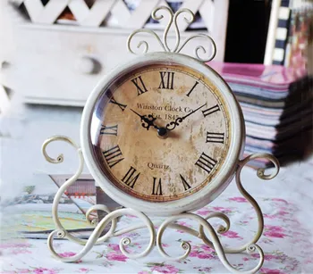 Европа метални настолни часовници тъпо часовник електронен дизайнер ретро декорация на дома спалня декорация часовници замразени часовници lotus reloj
