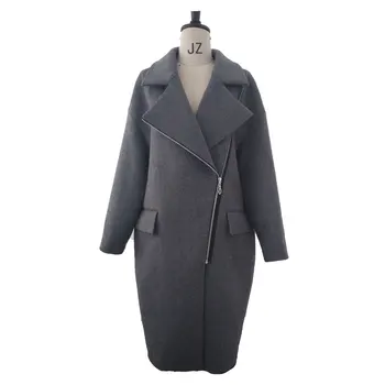 Parka Manteau femme 2017 пролет есен дамска мода проста сива мълния елегантно палто зимни дамски връхни дрехи abrigos mujer