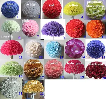 22 цветовете 15 см/ 6 см сватбена украса коприна целувки помандер рози, цветя, балони, сватбен букет Безплатна доставка