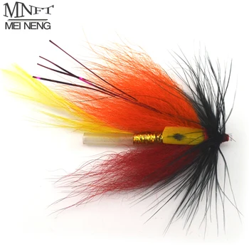 MNFT 4 бр./лот Grizzly Tube Blood Orange Feather Fishing Flies Fishing Dry Fly стръв за шаран изкуствена стръв