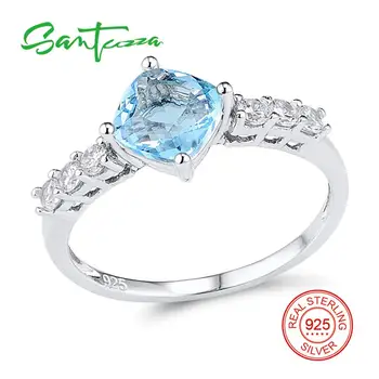 SANTUZZA сребърен пръстен за жени 925 сребро мода кръгли пръстени за жени 2017 кубичен цирконий kino, spane, restoranti Party бижута