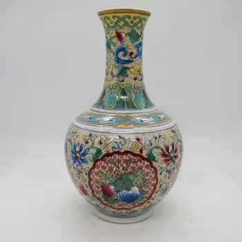 #7 античен порцеланова ваза MingDynasty, эмалевая бутилка, ръчно рисувани занаяти, накити, колекция и бижута, Безплатна доставка