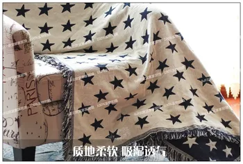 Двустранен американската звезда разтегателен одеяло начало декоративна правоъгълна вязаная одеяло противоскользящий разтегателен да се откажат модната марка одеяло