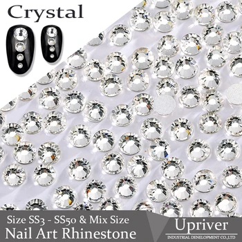 Смесете размер на нокти аксесоари на Crystal Non Hot Fix кристали 1404pcs много добро качество на сгъване е плоска