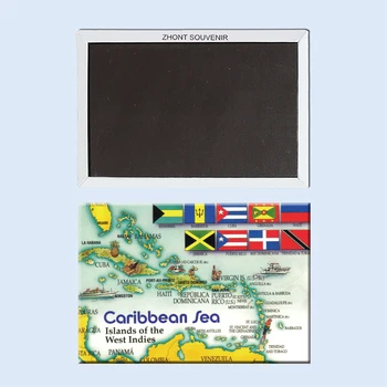 Декоративни магнити за хладилник карта на Карибско море за спомен за магазин 22.175 за Vintage Image