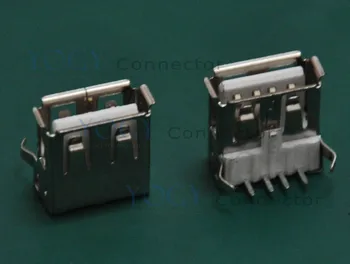(30 бр. / лот) ПОТОПЕТЕ Type-A USB конектор, 2 фиксирани крачета, обикновено използвани в компютрите и индустриални машини