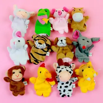 12шт Зодиак животни пальчиковые кукли набор от играчките