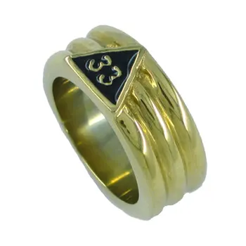 Злато 33 масонское пръстен бижута от неръждаема стомана класически масонски Зидар колоездач мъжки пръстен на едро SWR0022G