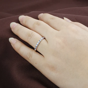 Истинските жени сребро 925 пръстен 2-тонен камък син и прозрачен КАМЪК на камък класически годежен пръстен R151WB
