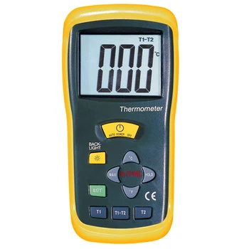 термометър термодвойка апаратура на температурата с 2 канали тест