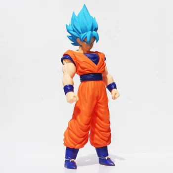Нов 42 см голям размер фигура Dragon Ball Super Saiyan Son Goku Blue Hair Kakarotto PVC модел екшън фигура японски аниме WX162