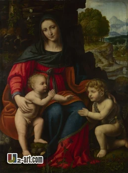 Печат върху платно (Мадоната с младенеца) Bernardino Luini платно картина с маслени бои стенни живопис печат за продажба религия е 376