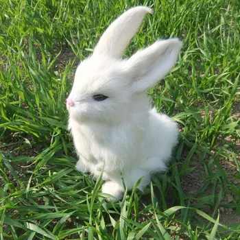 хубава имитация на зайче играчка бяла е чудесен, реалистичен ръчно заек около 22х16см