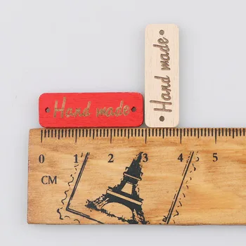 50шт 8*28 mm ръчно изработени писмо правоъгълник резбовани дървени копчета занаят и scrapbooking украса копчета и шивашки аксесоари висока