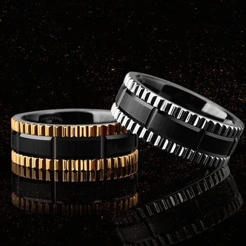 2018 нов дизайн, 8 мм, широчина-мъжки черни волфрам, годежни пръстени група матиран готов на злато / сребро два цвята комфорт отговаря на размера 7-11