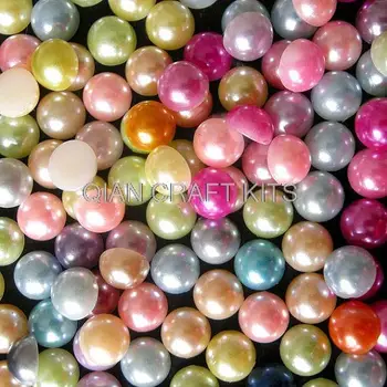 1500шт 8мм цветни перли микс / разнообразни изкуствени перли кабошоны микс перлени мъниста, 8 mm, асорти цветове, Bulk Лот с полукръгла