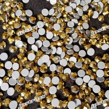 Продажба на едро hot fix diamond in gold color ss10 с 1440 бр в опаковка, планински кристал, hot fix ss10 gold color безплатна доставка
