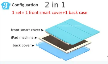 2 в 1 прозрачен твърд калъф + изкуствена кожа магнитна smart-калъф за apple ipad 9.7 pro case cover thin slim flip skin