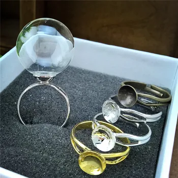 20 групи от 20 мм стъклен глобус с пръстен находки набор от стъклена бутилка бутилка висулка ръчно изработени бижута аксесоар направи си САМ
