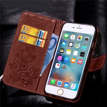 Funda Clover Book Case for Apple iPhone 6 6s Leather Cover Luxry Flip Capa Phone Mobile Accessorie for iPhone 5G Phone case