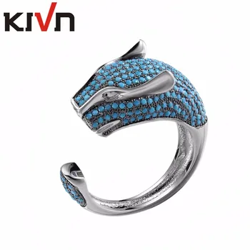 KIVN Fashion Jewelry Леопард Pave CZ кубичен цирконий сватбени и годежни пръстени за жени на майка си Рожден Ден, коледни подаръци