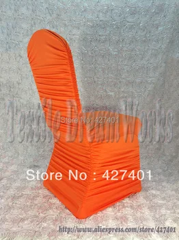 Горещи продажба оранжево пристрастие ликра покриване на стол / сватбени столове/волани покриване на стол за сватбена декорация