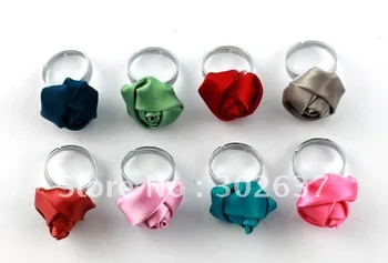 16шт смесен цвят на Модата копринени розови пръстени #20984