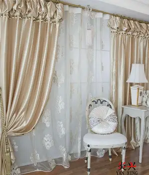 Спалня шампанско MYRU подгонянный завеса с балдахин и мъниста екраниране на прозореца за хол