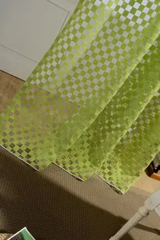тюркоаз, зелен квадратен класически мрежест лист мода tman най-доброто ново евтини качествени зелена завеса готови изделия с една кука