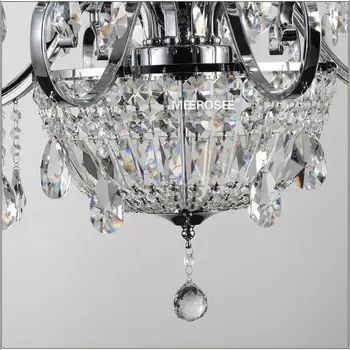 Ковано желязо кристален полилей лампа 2 нива 12 E14 или E12 светлини кристален блясък лампа полилей осветление