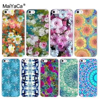 MaiYaCa пъстри флорални щампи 2017 цветен твърд калъф за iPhone 8 7 6 6S Plus X 10 5 5S SE 5C 4 4S на Корпуса Shell