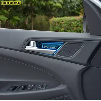 Luhuezu неръждаема стомана интериора на автомобила врата копчето купа стайлинг апликации за Hyundai Tucson 2016 2017 аксесоари