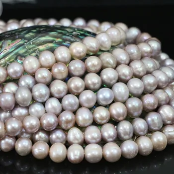 Top quality purple natural freshwater nearround pearl губим beads 9-10мм high grade women jewelry making 15inch B1402